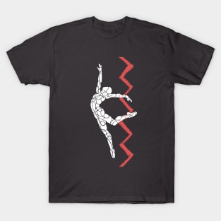 Zig Zag Athlete Jump Dancer Outline T-Shirt